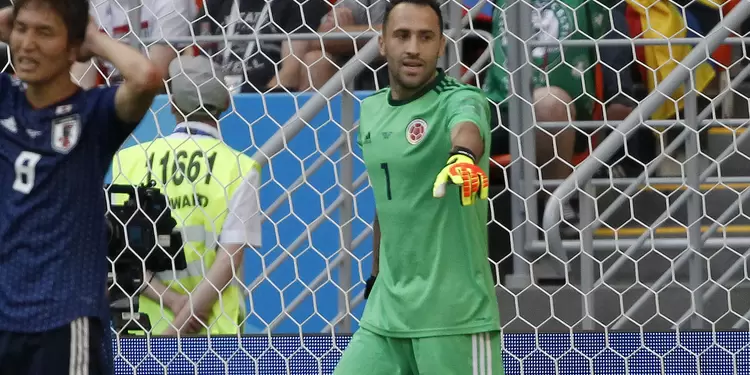 David Ospina defendiendo el arco de Colombia ante Japón en Rusia 2018
