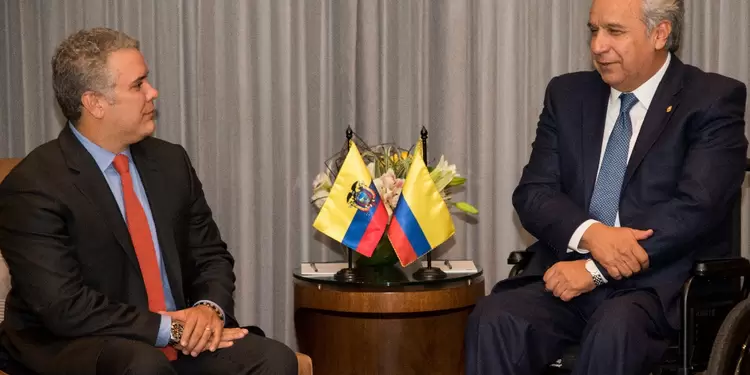 Reunión entre Iván Duque, presidente de Colombia, y Lenin Moreno, presidente de Ecuador