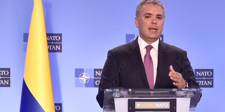 Presidente Iván Duque, durante su visita a la OTAN