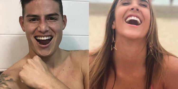 James Rodríguez y Daniela Ospina.