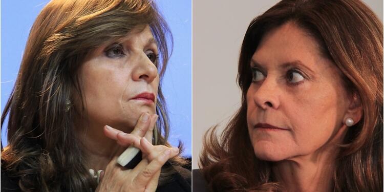 Ángela Robledo y Marta Lucía Ramírez, congresista y vicepresidenta de la República, respectivamente