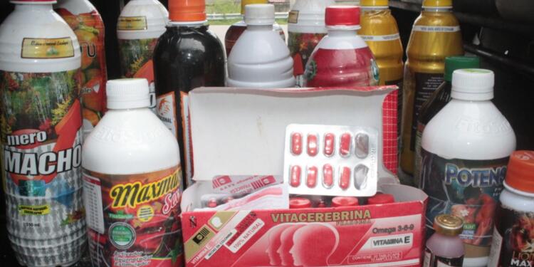 En total fueron 65 unidades de productos afrodisíacos los decomisados, comercializados en zonas cercanas a los moteles de la ciudad.