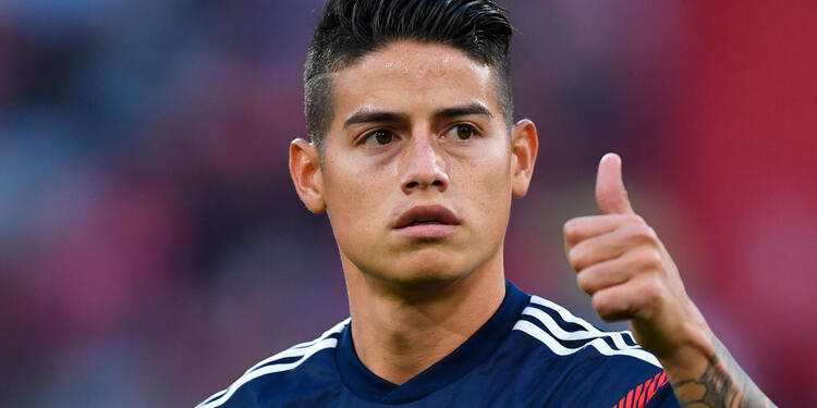 James Rodríguez, previo a uno de los partidos del Bayern Munich en la temporada