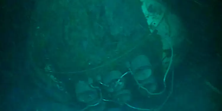 El submarino Ara San Juan en el lecho marino del Atlántico Sur, a 900 metros de profundidad