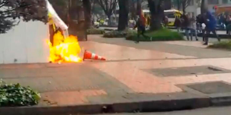 Óscar Ballesteros, patrullero herido durante las protestas en Bogotá