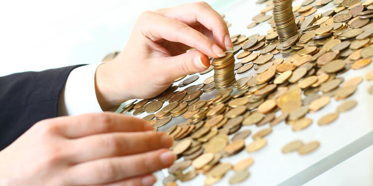 Una persona contando sus ahorros en moneda