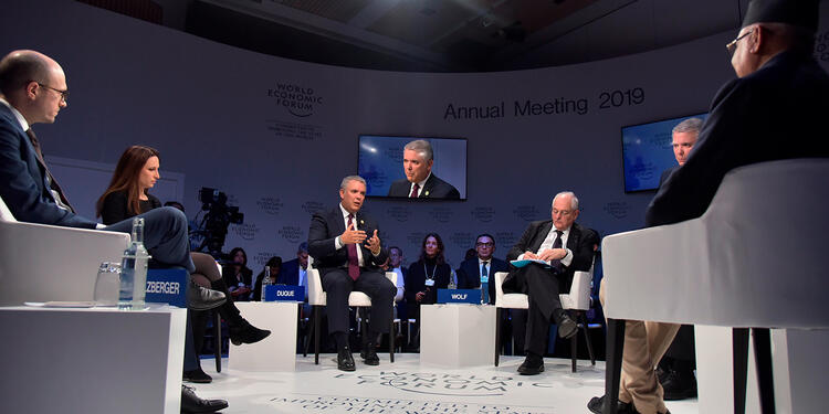 El presidente Iván Duque en Davos (Suiza)
