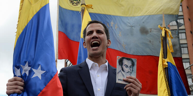 Juan Guaidó, autoproclamado presidente de Venezuela, en Caracas Juan Guaidó, autoproclamado presidente de Venezuela, en Caracas