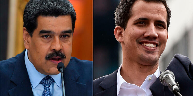 Nicolás Maduro y Juan Gauidó, presidente y declarado presidente interino de Venezuela, respectivamente