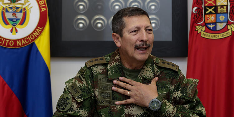 El general Nicasio de Jesús Martínez Espinel, comandante del Ejército