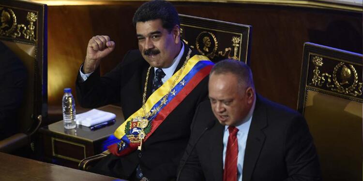 Los líderes chavistas Nicolás Maduro y Diosdado Cabello. Los líderes chavistas Nicolás Maduro y Diosdado Cabello.