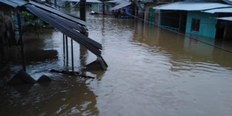 Cinco poblaciones están inundadas en Chocó, tras el desbordamiento del río San Juan.