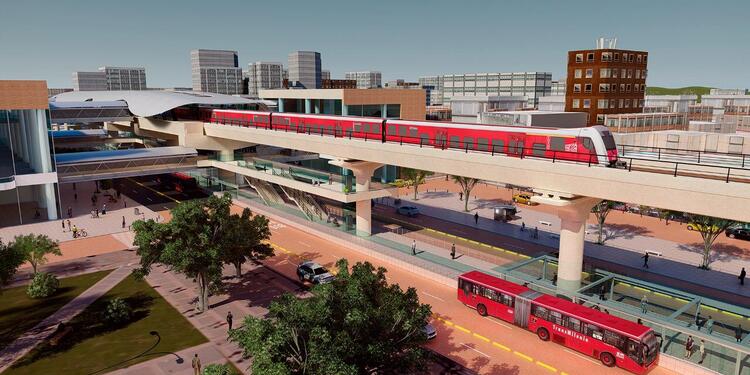 Render metro de Bogotá en uno de los sectores de la capital