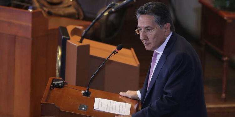 Fiscal Nestor Humberto Martínez en la audiencia pública por uso del glifosato en Colombia. Fiscal Nestor Humberto Martínez