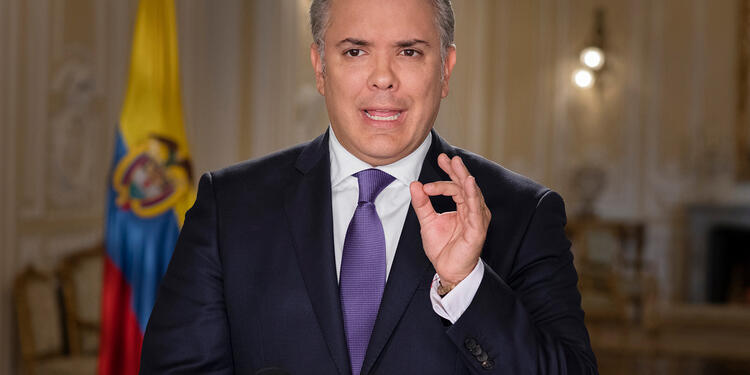 El presidente Iván Duque en la Casa de Nariño, anunciando las objeciones a la Ley Estatutaria de la JEP