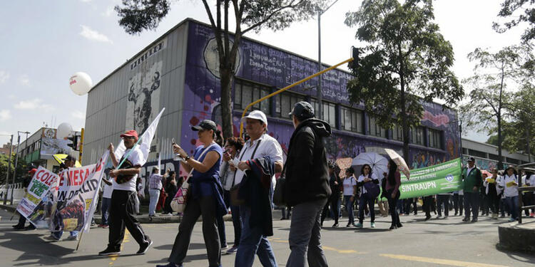 Marchas de maestros en Bogotá