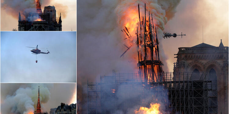 La Catedral de Notre Dame de París, en medio del fuego