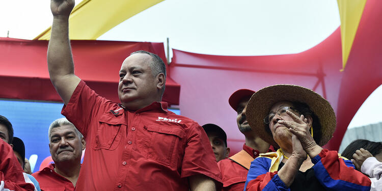 Diosdado Cabello en una nueva jornada de marchas en Venezuela