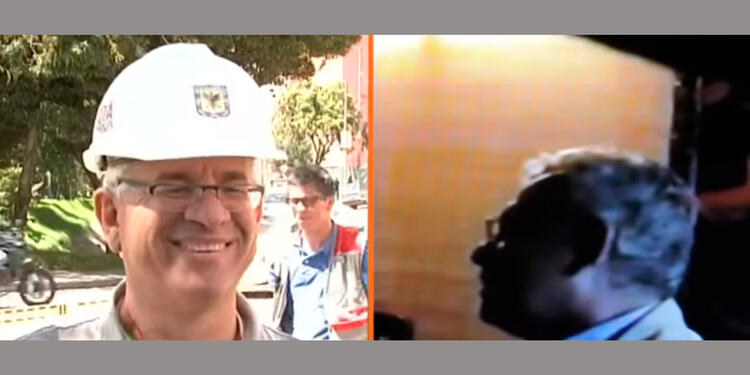 Juan Carlos Montes durante su paso por el IDRD y en el video del caso Gustavo Petro
