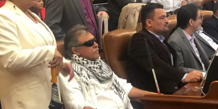 Así fue visto Jesús Santrich en su curul en la Cámara.