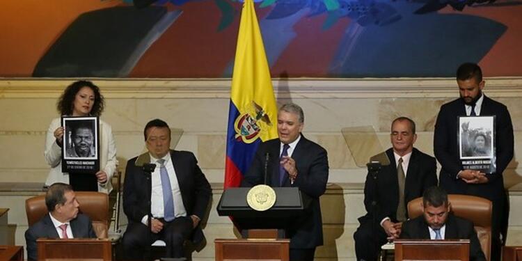 El presidente Iván Duque durante la instalación del legislativo, el 20 de julio de 2019.