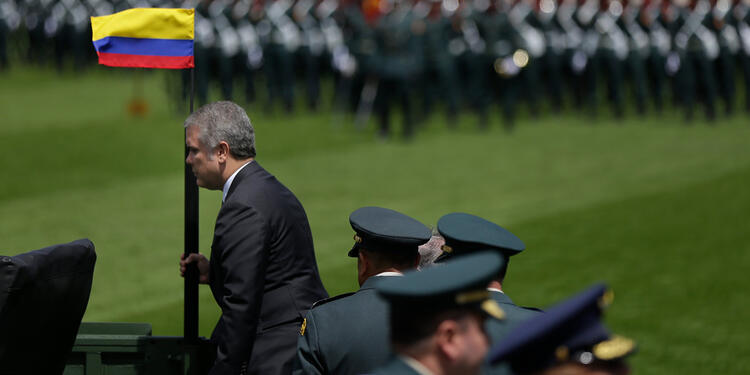 El presidente Iván Duque con la cúpula militar, el 17 de diciembre de 2018 en Bogotá El presidente Iván Duque con la cúpula militar, el 17 de diciembre de 2018 en Bogotá