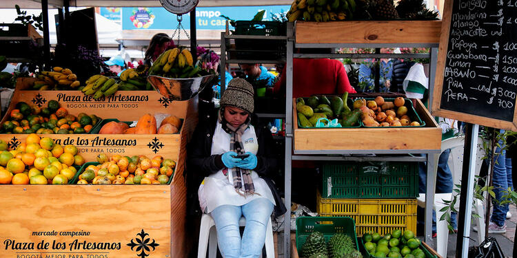 Foto de referencia del mercado campesino en Bogotá