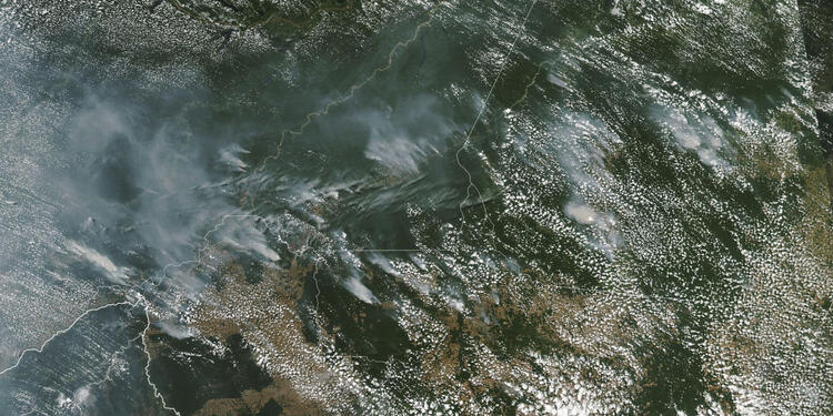 Incendios forestales en la Amazonia, tomados por la Nasa.