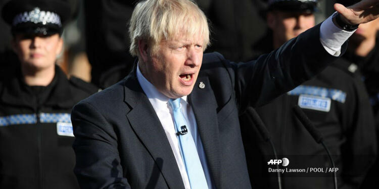 Boris Johnson en discurso en una academia de policía en Yorkshire
