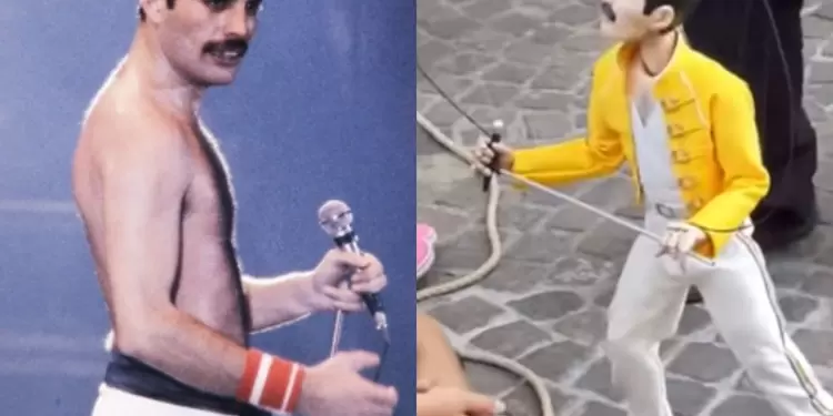 La marioneta de Freddie Mercury emocionó en la presentación callejera.