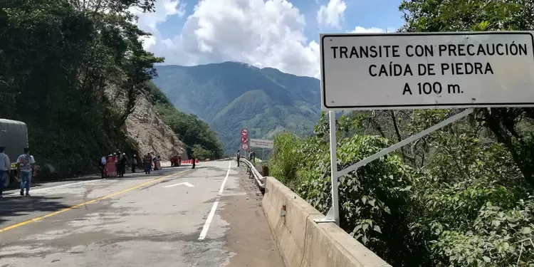 Vía al Llano en el kilómetro 58
