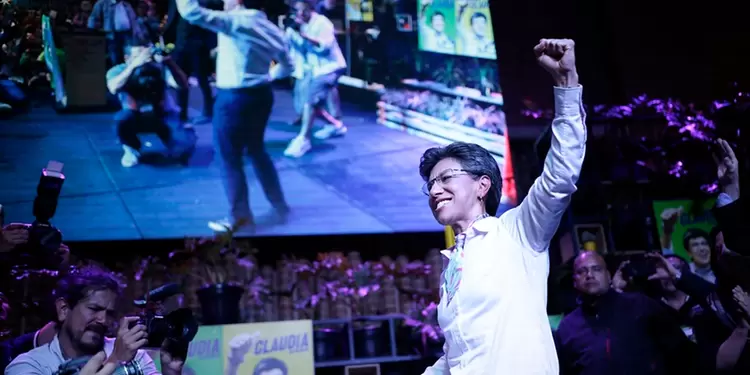 Claudia López al ser elegida alcaldesa de Bogotá. Claudia López, alcaldesa electa de Bogotá