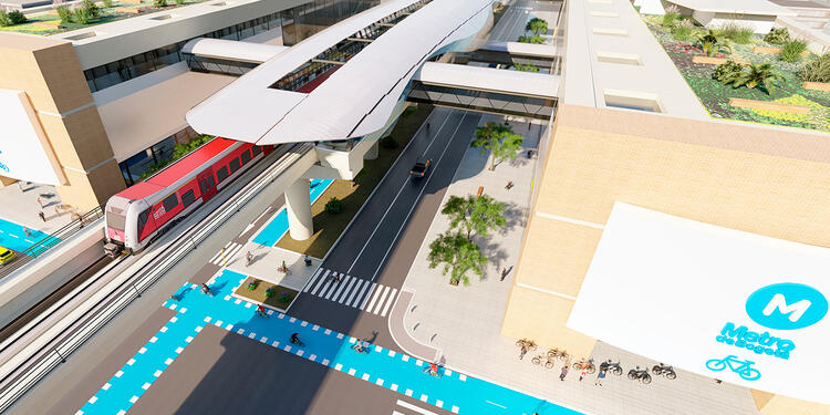 Un render del Metro de Bogotá