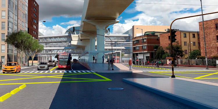 Un render del Metro de Bogotá