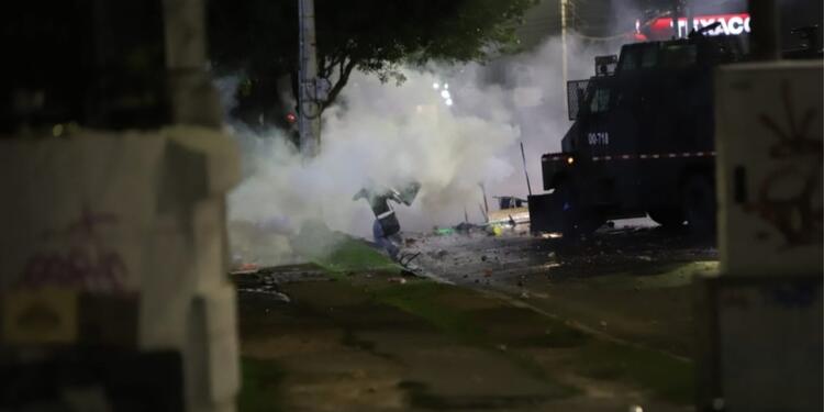 Protestas cerca de la Universidad Pedagógica
