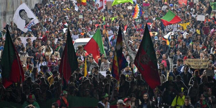 Indígenas se unieron a las marcha en Bogotá