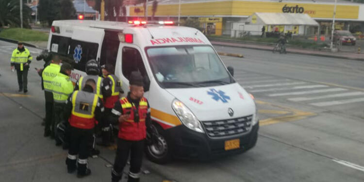 Accidente de motociclista en Niza, Bogotá