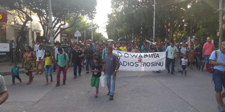 Los indígenas marcharon pacíficamente