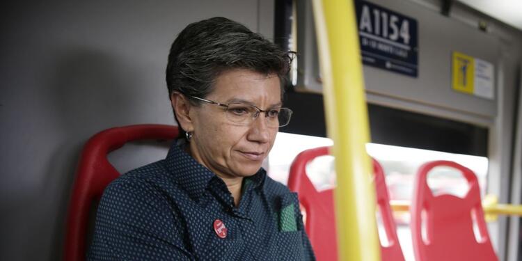 Claudia López en Transmilenio Claudia López en Transmilenio