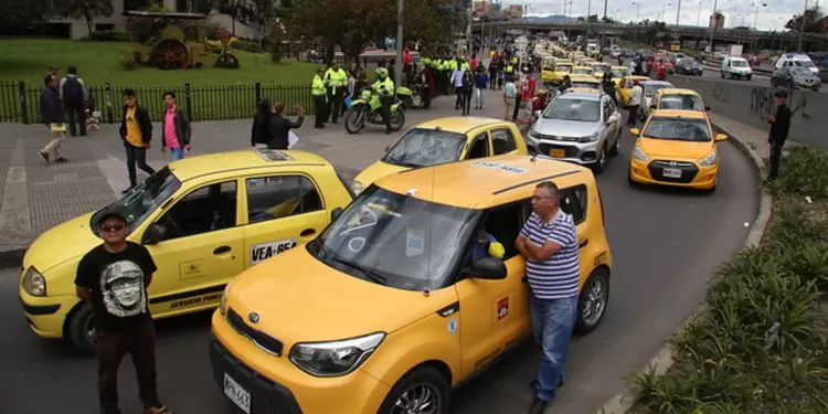 Taxistas en Bogotá