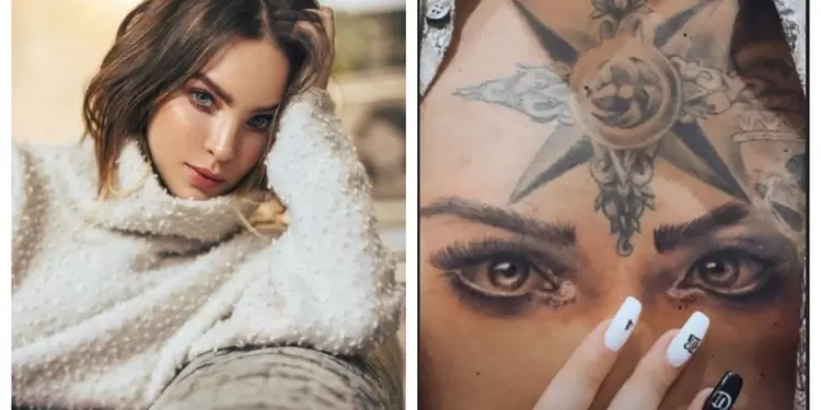 Tatuaje de Nodal con los ojos de Belinda