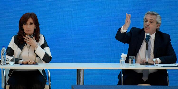 Cristina Fernández junto al presidente Alberto Fernández