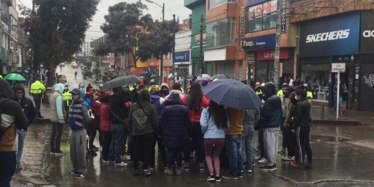 Protesta de comerciantes en el 20 de julio en Bogotá Protesta de comerciantes en el 20 de julio en Bogotá