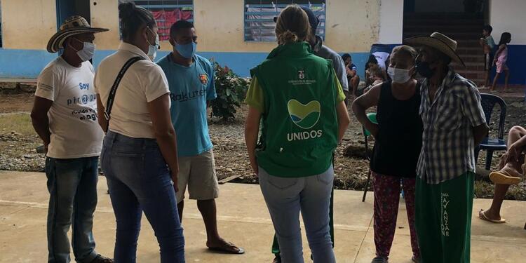 Acompañamiento a los desplazados en Cáceres, Antioquia.