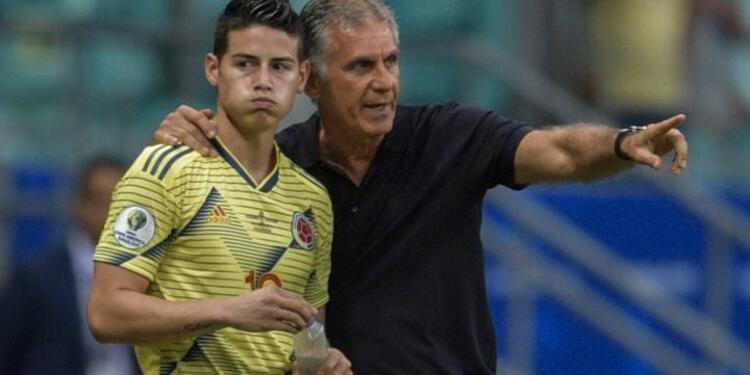 Carlos Queiroz y James - Selección Colombia