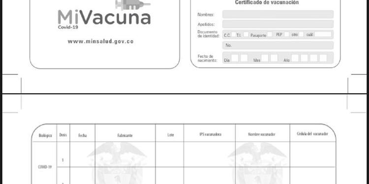 Carné de vacunación contra la covid-19