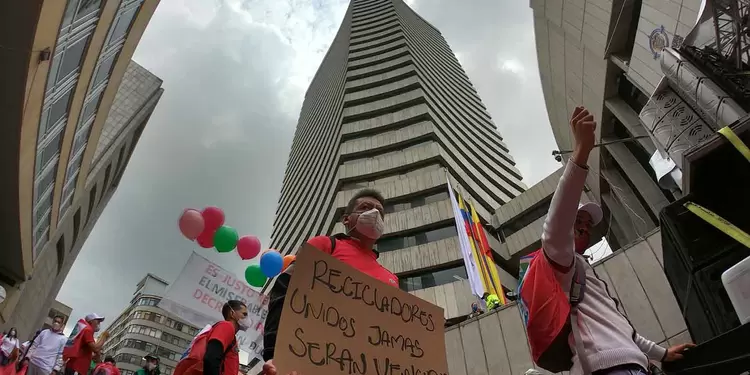 Recicladores protestan en Bogotá