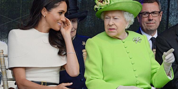 Meghan Markle junto a la reina Isabel
