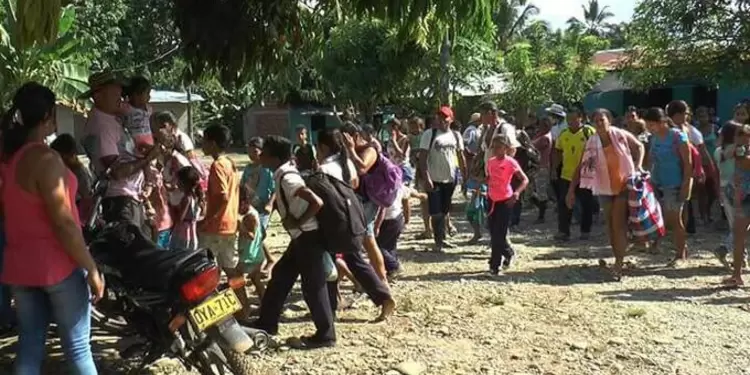 Imagen referencial de desplazamientos masivos en Cáceres, Antioquia.
