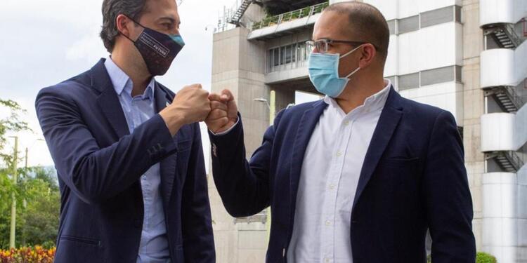 El alcalde de Medellín, Daniel Quintero, y gerente de EPM, Jorge Carrillo.